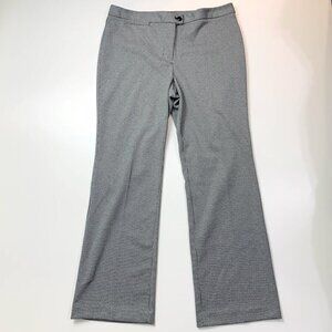 Talbots Pant Trouser Houndstooth Plaid Black White Herringbone Straight Winter